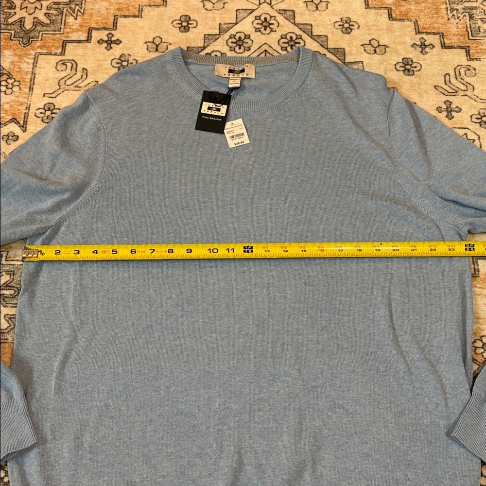 Nwt Men’s Wearhouse X Joseph Abound Xl Pima Cotton Blue Lightweight Sweater — image 4 of 8